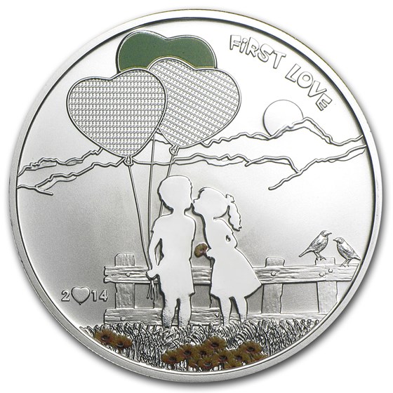2014 Cook Islands Silver Proof Paint Your Coin First Love 2014 Cook Islands Silver Proof Paint Your Coin First Love